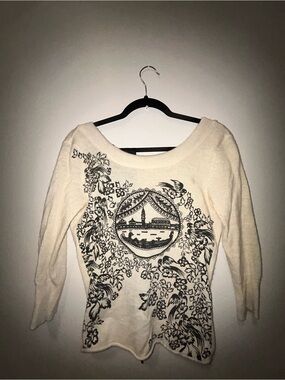 Diesel Cream Wool-Blend Knit Top Vintage Y2K